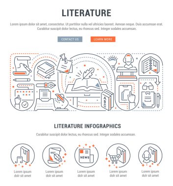 Vector Banner of the Literature. clipart