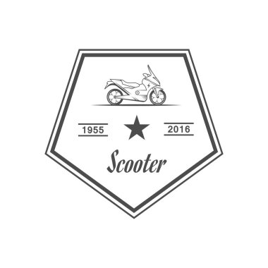 Scooter Retro İllüstrasyon.