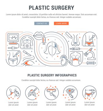 Plastik cerrahi doğrusal çizimi.