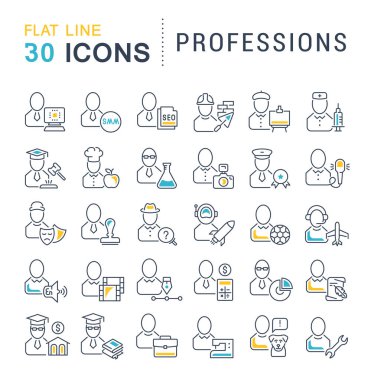 Mesleklerin Vektör Satırı Simgelerini Ayarla.