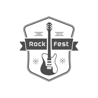 Rock Fest için Müzikal Logotype.