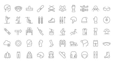 Kayak Sporlarının Vektör Hattı Simgelerini Ayarla.