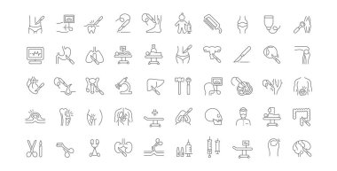 Cerrahi vektör çizgi simgeleri ayarlayın.