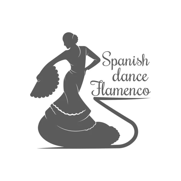 Hiszpański taniec flamenco logotyp. — Wektor stockowy