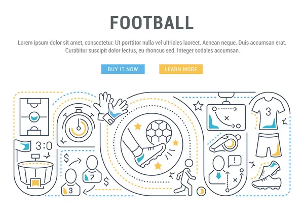 Bannière vectorielle du football . — Image vectorielle