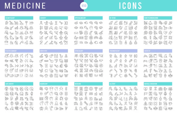 Set Icônes de ligne vectorielle de la médecine — Image vectorielle