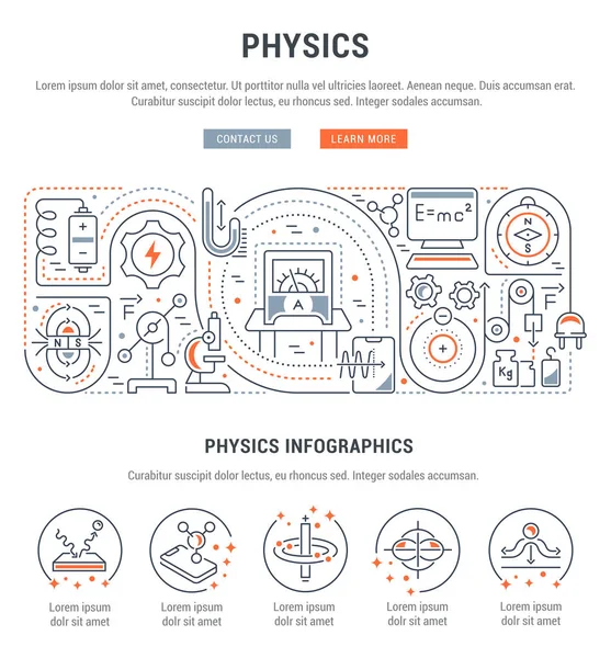 Vector Banner de la Física . — Archivo Imágenes Vectoriales