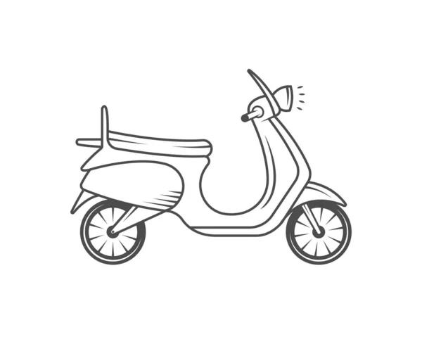 Retro illustration av moped. — Stock vektor