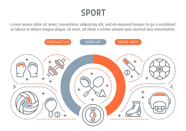 Bannière vectorielle du sport . — Image vectorielle