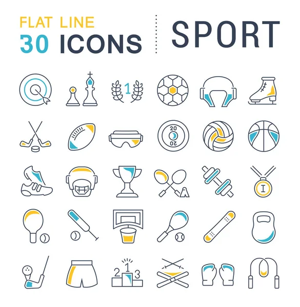 Set Vector Line Icons of Sport. — Stock Vector