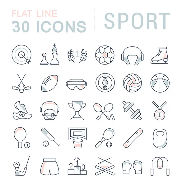 Set Vector Line Icons of Sport. — Stock Vector