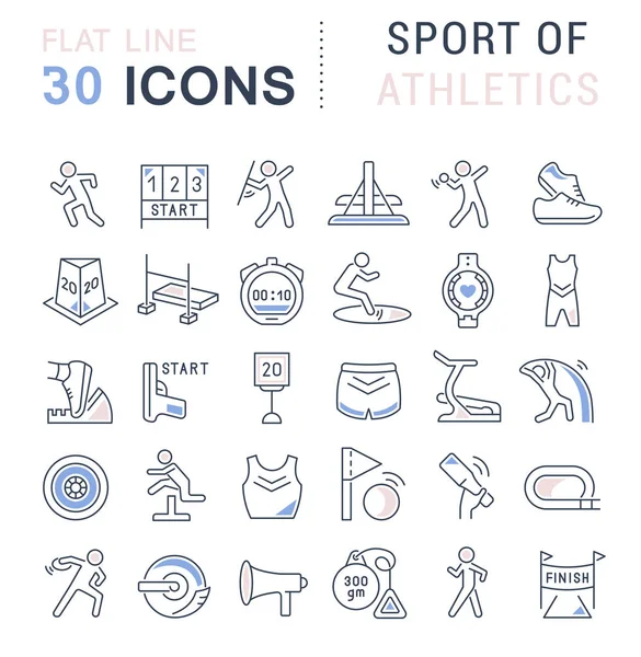 Set vectorlijn iconen van de sport van de atletiek. — Stockvector