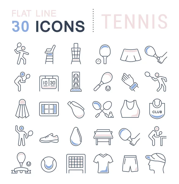 Tenisin Vektör Çizgisi Simgelerini Ayarla.