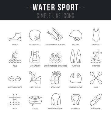 Su Sporunun Vektör Hattı Simgelerini Ayarla.