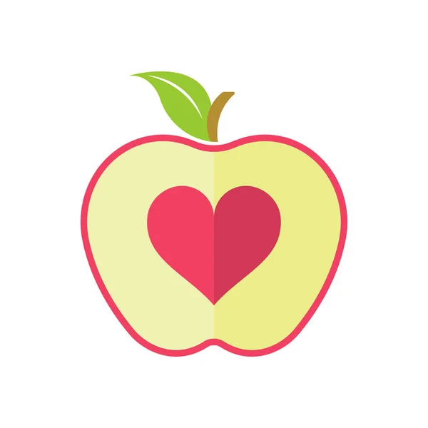 Halber Apfel. — Stockvektor