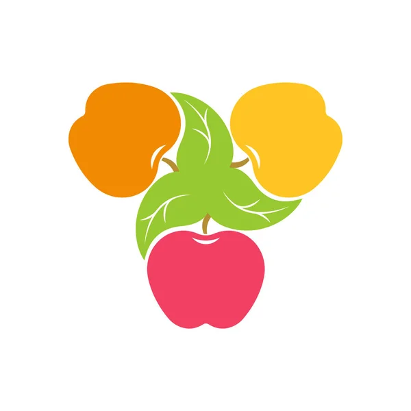 Tiga Apel Logo . - Stok Vektor