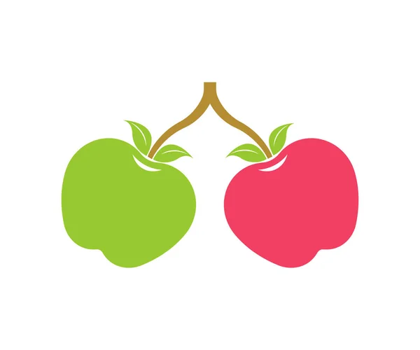 Logo de dos manzanas . — Vector de stock