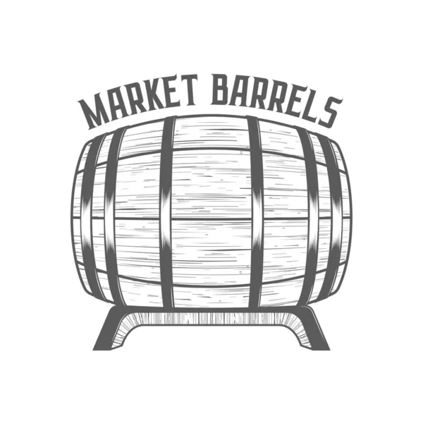 Logotipo de barriles de mercado . — Vector de stock