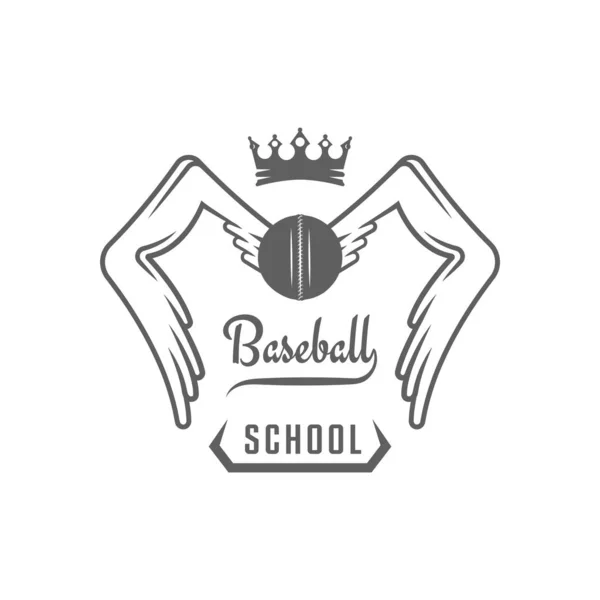 Logotipo escolar de béisbol . — Archivo Imágenes Vectoriales