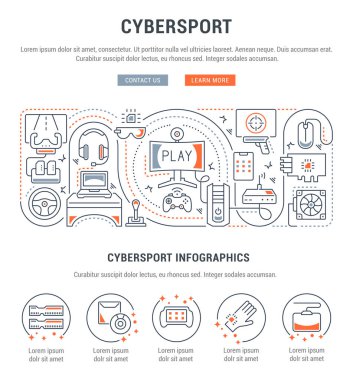 Cybersport Vektör Banner.