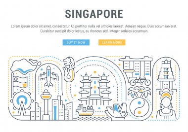 Singapur vektör çizim.