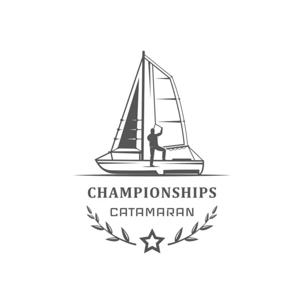 Campeonatos Catamarán Logotipo . — Vector de stock