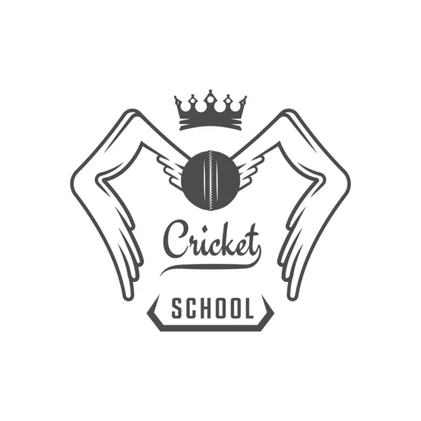 Cricket School logotyp. — Stock vektor
