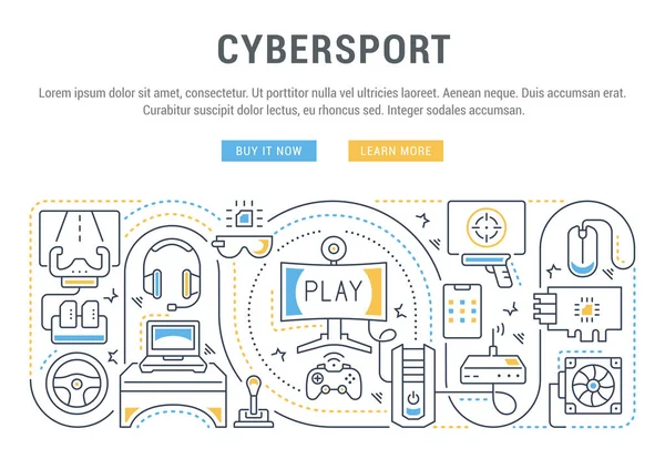 Bannière vectorielle du Cybersport . — Image vectorielle