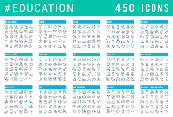 Set Vector Line Icons of Education — Stock Vector