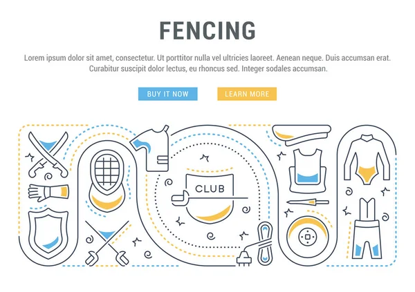Vector Banner of the Fencing. — Stock Vector