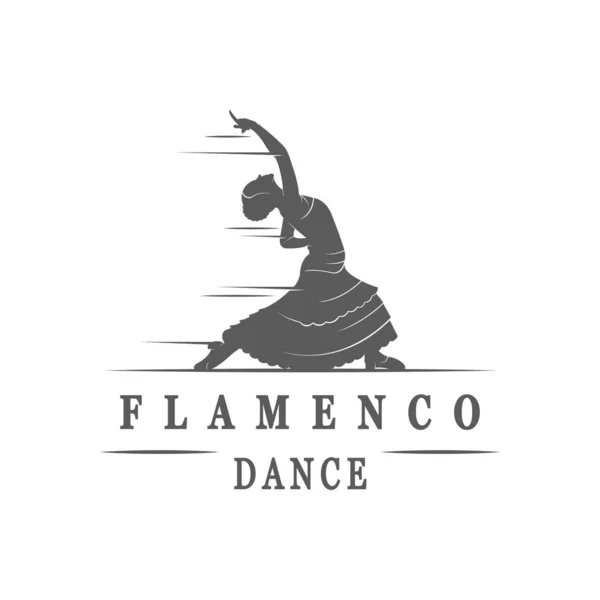 Logotipo di flamenco danza spagnola . — Vettoriale Stock