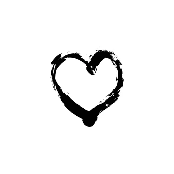 Black Ink Heart. — Stock Vector