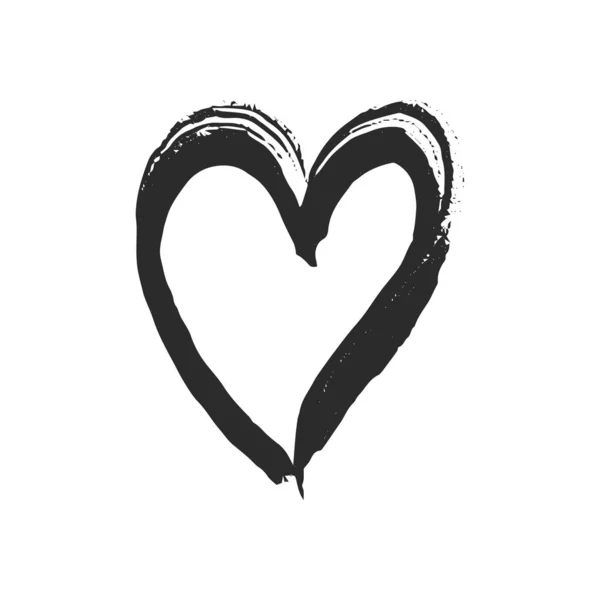 Black Ink Heart. — Stock Vector