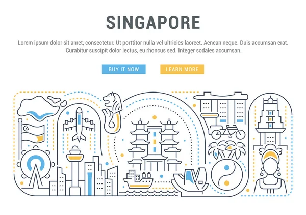 Ilustracja wektorowa Singapuru. — Wektor stockowy