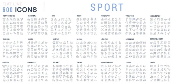 Lineare Symbole des Sports setzen. — Stockvektor