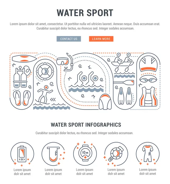 Vector Banner of the Water Sport. — Stock Vector