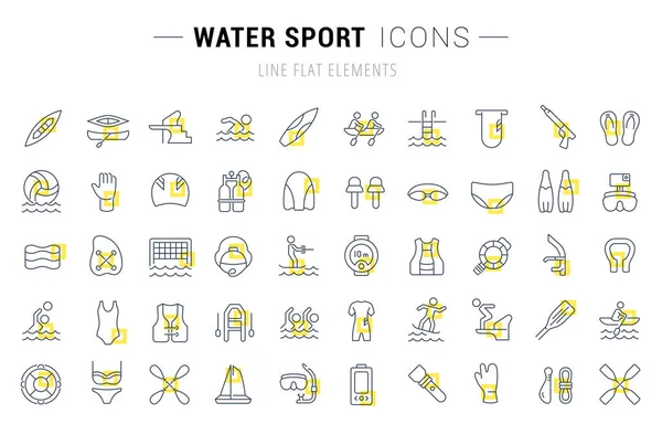 Set de iconos de la línea vectorial del deporte acuático . — Archivo Imágenes Vectoriales
