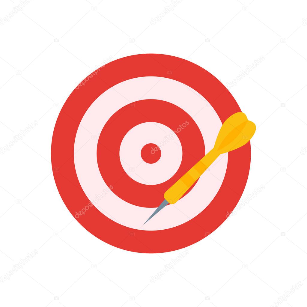 Flat darts illustration. Sports equipment icon.