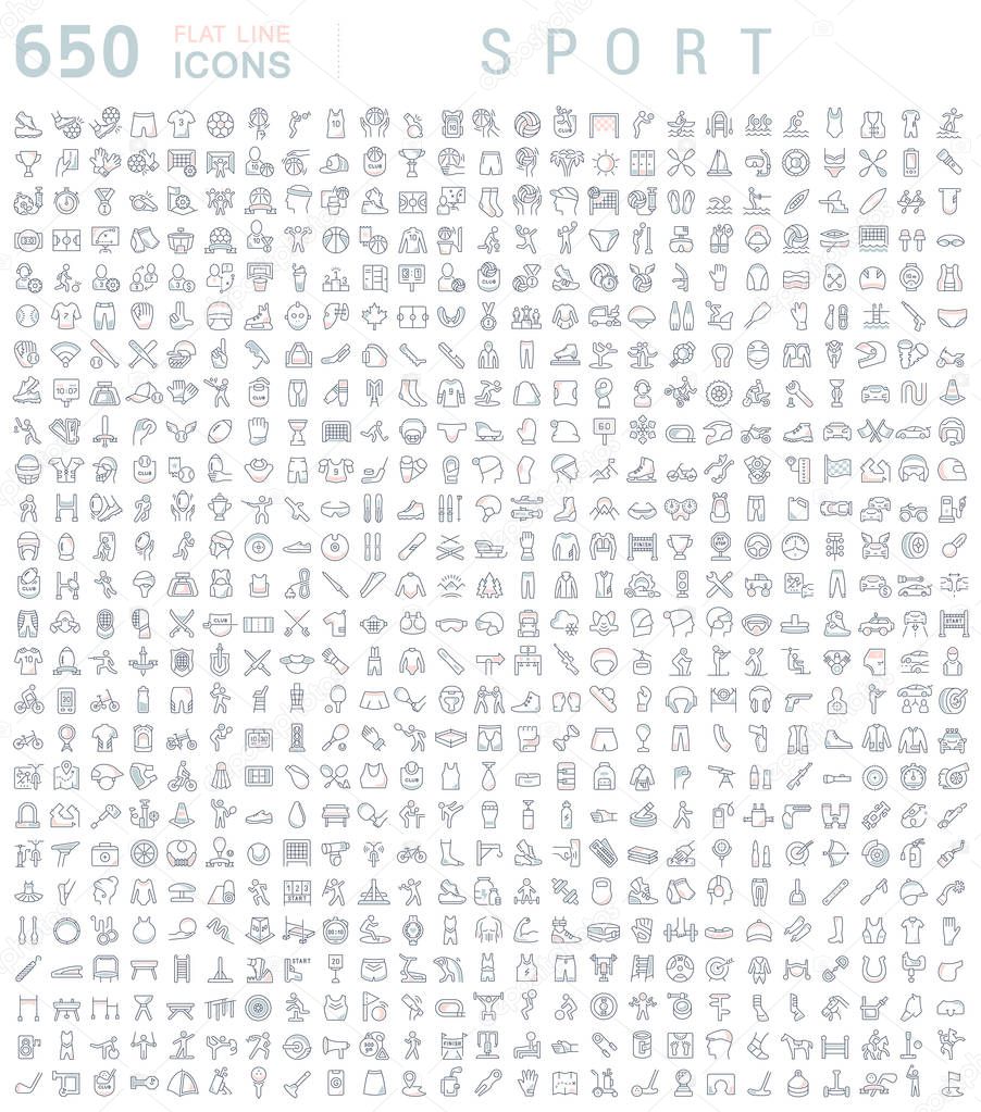 Set of vector line icons of sport for modern concepts, web and apps.