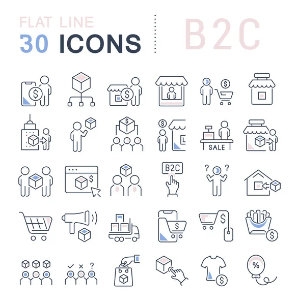 B2c Vektör Çizgisi Simgelerini Ayarla