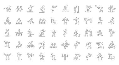 Uluslararası Spor Olaylarının Vektör Hattı Simgelerini Ayarla