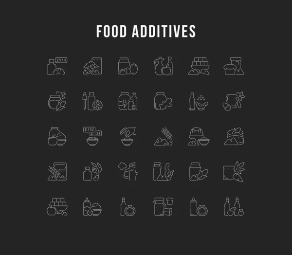 Set de iconos de línea vectorial de aditivos alimentarios . — Archivo Imágenes Vectoriales