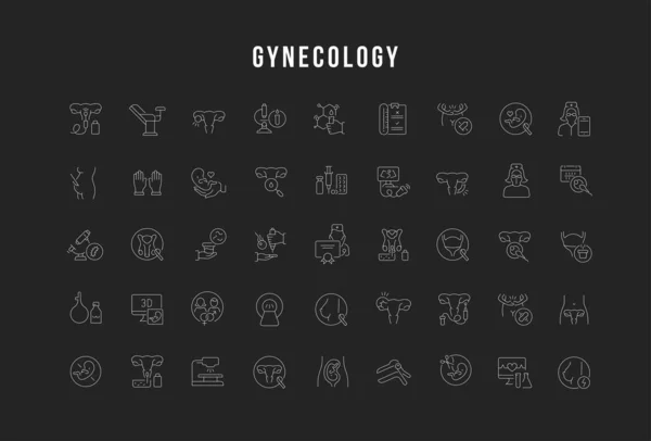 Set de iconos de la línea vectorial de ginecología — Archivo Imágenes Vectoriales