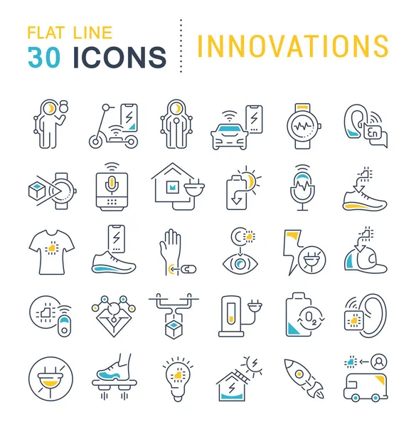 Set Vector Line Iconos de innovaciones — Vector de stock