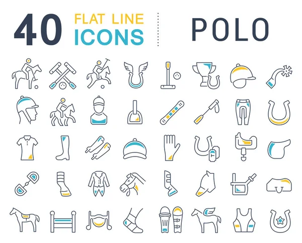 Set Vector Line Icons of Polo — Stock Vector