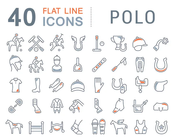 Vektor Linie Symbole des Polo setzen — Stockvektor