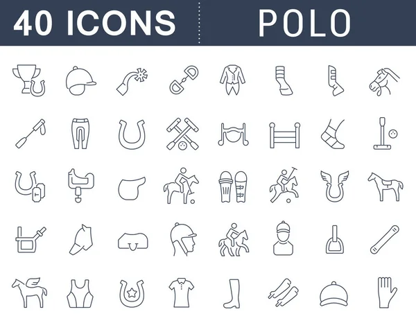 Vector lijn iconen van Polo instellen — Stockvector