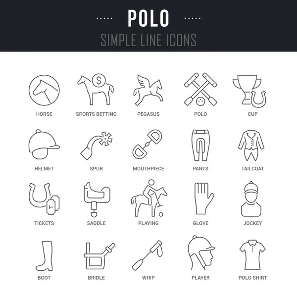 Vektor Linie Symbole des Polo setzen — Stockvektor