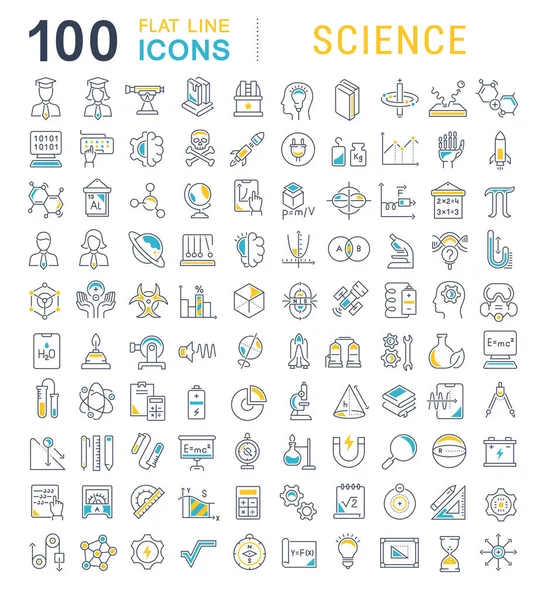 Set de iconos de la línea vectorial de la ciencia — Archivo Imágenes Vectoriales