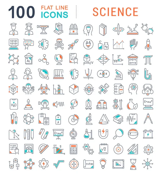 Set de iconos de la línea vectorial de la ciencia — Archivo Imágenes Vectoriales